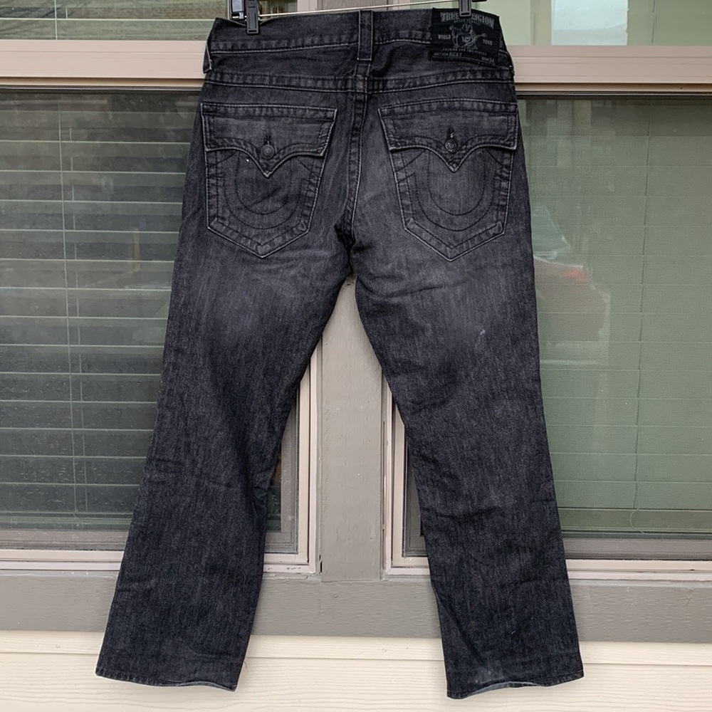 True religion RICKY jeans 30 black pocket flap Actual 32 x 29